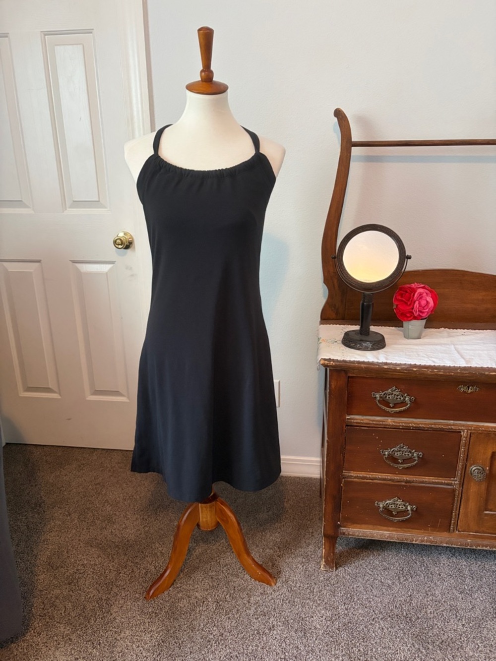 Prana Black Midi Halter Dress